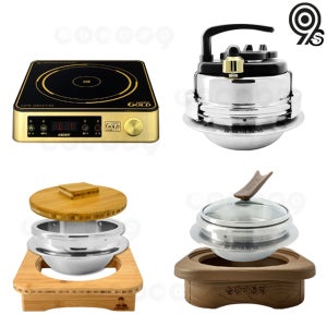 솥밥대통령 골드 가정용 압력 가마솥 스테인레스 밥솥 받침 세트 전기솥밥 인덕션 1-4인용