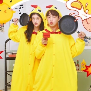 닭 동물잠옷 노랑색 닭띠 코스프레 캐릭터 파자마 졸업사진 컨셉