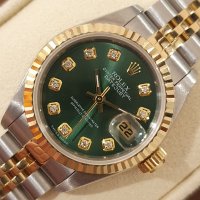 ROLEX 롤렉스 여성용 데이저스트 69173 올리브 그린 헐크 다이아 10P 18k 콤비