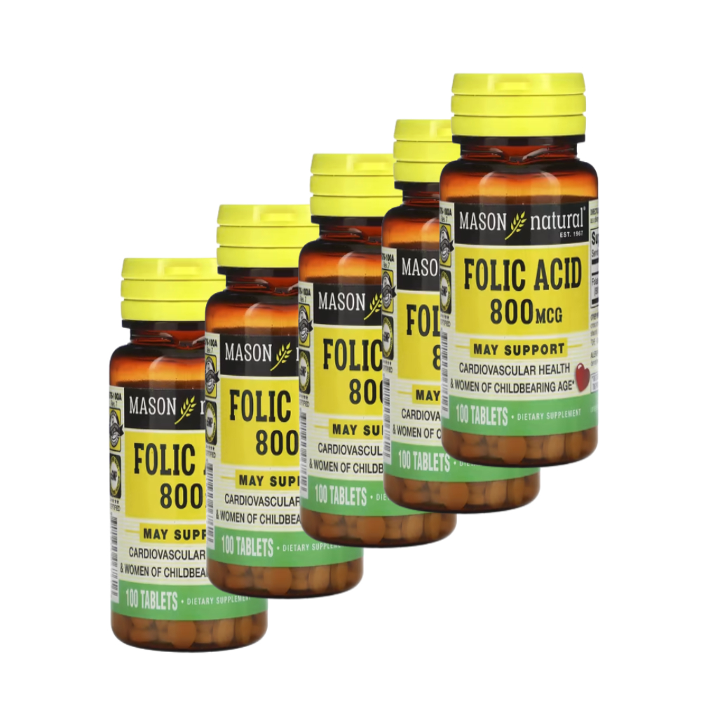 메이슨내추럴 <b>Mason Natural 엽산</b> 800mcg 100정 5병