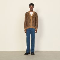 Sandro 산드로 남성 가디건 H21CHECK S CARDIGAN / Camel