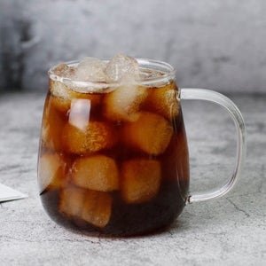 내열유리 항아리 카페 머그컵 400ml(RM-01) X 2P세트 홈카페 슬림 투명 유리잔