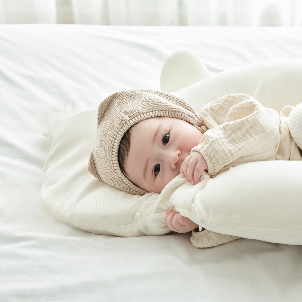 쿨리베어 신생아 옆잠 베개 짱구 아기 두상 태열 바디필로우 모로반사