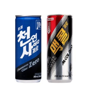 일화 맥콜 제로 + 천연사이다 제로 250ml X 각30캔 (총60캔)