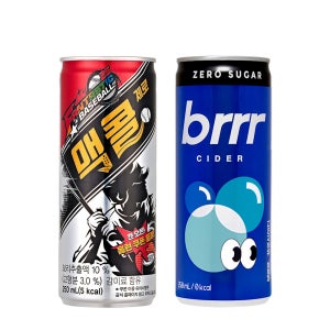 일화 맥콜 제로 + 부르르 제로사이다 250ml X 각30캔 (총60캔)