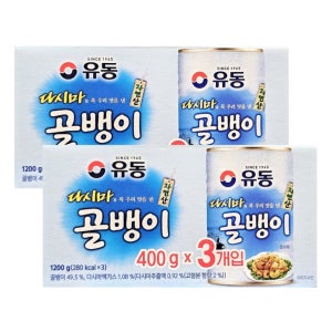 유동 자연산 다시마 골뱅이 1,200G (400g X 3캔) X 2박스 코스트코 번들