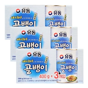 유동 자연산 다시마 골뱅이 1,200G (400g X 3캔) X 3박스 코스트코 번들
