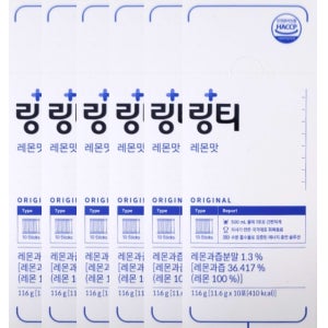 링티 수분 충전 비타민C 보충 레몬맛 11.6g x 10포 x 6박스 60일분