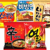 봉지신라면기본120g+열라면120g+스낵면108g+팔도비빔면130g+나가사끼 짬뽕115g