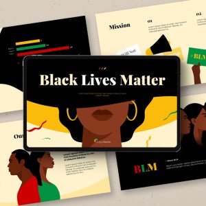 Black Lives Matter 피치덱 파워포인트 PPT 템플릿 (흑인, 인종차별, 사회운동, 시위, 차별, 캠페인)