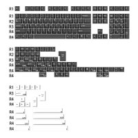 고스트저지 PBT 이색사출 키캡 White on Black 178Key 세트