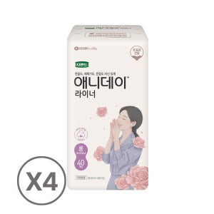 [도착보장][유한킴벌리] 디펜드 애니데이 요실금 라이너 롱, 40개입, 4팩