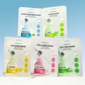 더말 마스크팩 20매 대용량 1일1팩 남자 여자 수분 미백 히알루론산 콜라겐 데일리 팩