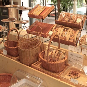 PP라탄 바스켓 바구니 모음전 물세척 바구니 빵 과일 야채 마트 소품 수납 진열 플라스틱