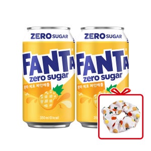 (공식) 환타 파인애플 제로 CAN 350ml 24개 + 헤어 크런치 (옵션선택)
