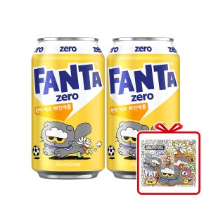 환타 파인애플 제로 CAN 350ml 24개 + 조앤프랜즈 스티커 (옵션선택)