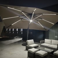 카나모 태양광 LED 대형 파라솔 3x4m