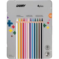 lamy FH22005 4plus 525 색연필 12색 메탈박스 부드러운 크레파스 물감 겸용 초등학생 조카 입학 선물