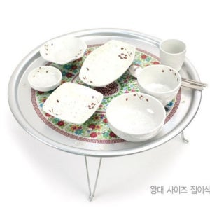 오봉상 양은테이블 옛날상 원형상 양은상 6인용상 큰상 혼술상 가벼운밥상