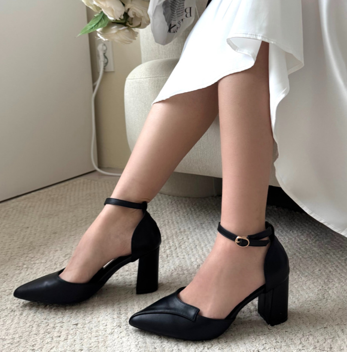발편한 여자구두 면접 승무원 정장 여성 유니 펌프스힐 스퀘어 통굽 빅사이즈
