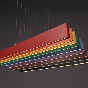 뭉클 리니어 컬러 LED 펜던트 우드 원목 식탁 카페 조명 30W 1000mm