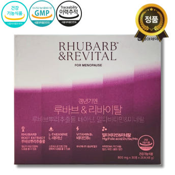 [본사최신상품] 동아 갱년기엔 루바브 리바이탈 60정 멀티비타민 미네랄 <b>루바브뿌리추출물</b> 부모님 여성필수영양제