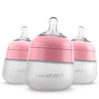 나노베베 silicone baby bottle set pink 5oz-3pk