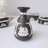 웨지우드 제스퍼웨어 블랙 베이스 Wedgwood Jasperware Black 영국 빈티지 앤틱 화병