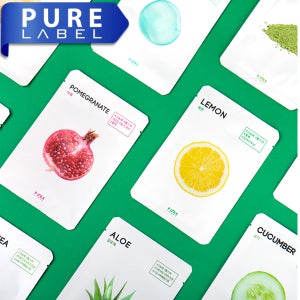퓨어라벨 마스크 팩 시트 마스크 7종 100ea 고농축 25g (콜라겐,알로에,석류,녹차,감자,오이,레몬)