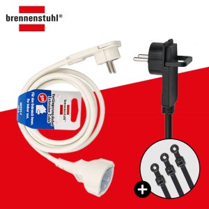 브레넨스툴 플랫 플러그 1구 고용량 연장선 벽면 납작 콘센트 2M 멀티탭 BRN101