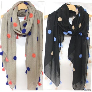 천연감을 갖은 고급스런 테슬 롱스카프 머플러