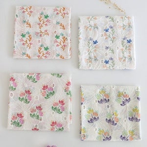 삼식이원단 대폭 면 60수 꽃 자수 펀칭 레이스 면원단 퓨어다 드로잉플로리아 4종 166951