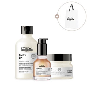[손상염색모발용] 로레알 메탈 디엑스 샴푸300ML + 마스크 250ML + 오일 50ML 트리오 3종 세트