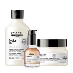[손상염색모발용] 로레알 메탈 디엑스 샴푸300ML + 마스크 250ML + 오일 50ML 트리오 3종 세트