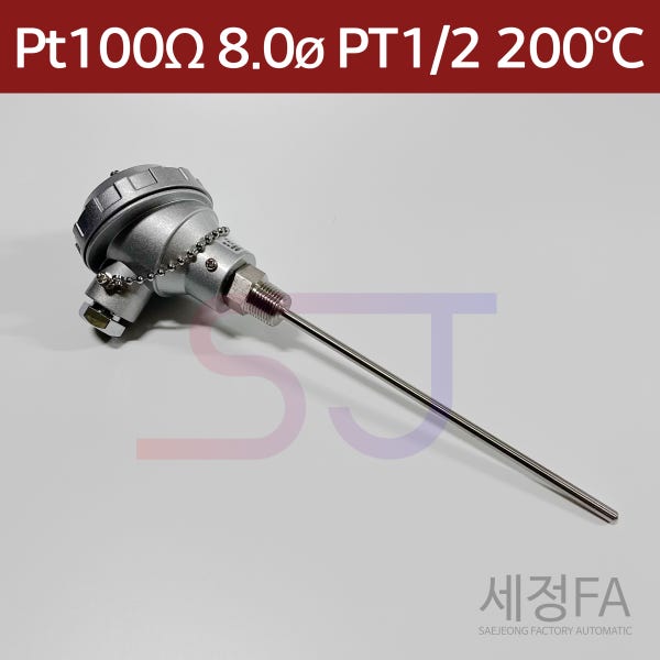 온도센서 헤드타입 PT100 8.0 1/2 200도 측온저항체 RTD