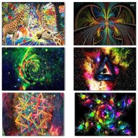 대형 패브릭 포스터 인테리어 집들이 개업 결혼 Psychedelic Acid Lsd 실크 옷감 문구 벽 거실 침실 장식 홈