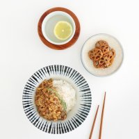 일본 야나기 삼각 면기 19.5cm 도자기 그릇 1p