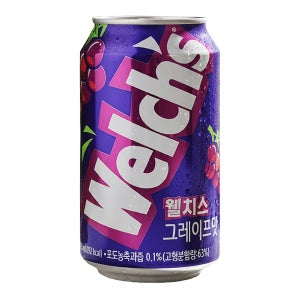 [중앙몰] 농심 웰치스 포도 355ml 24캔 뚱캔 탄산 음료수 캔음료