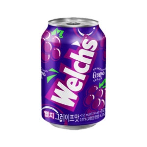 [중앙몰] 농심 웰치스 포도 355ml 24캔 뚱캔 탄산 음료수 캔음료