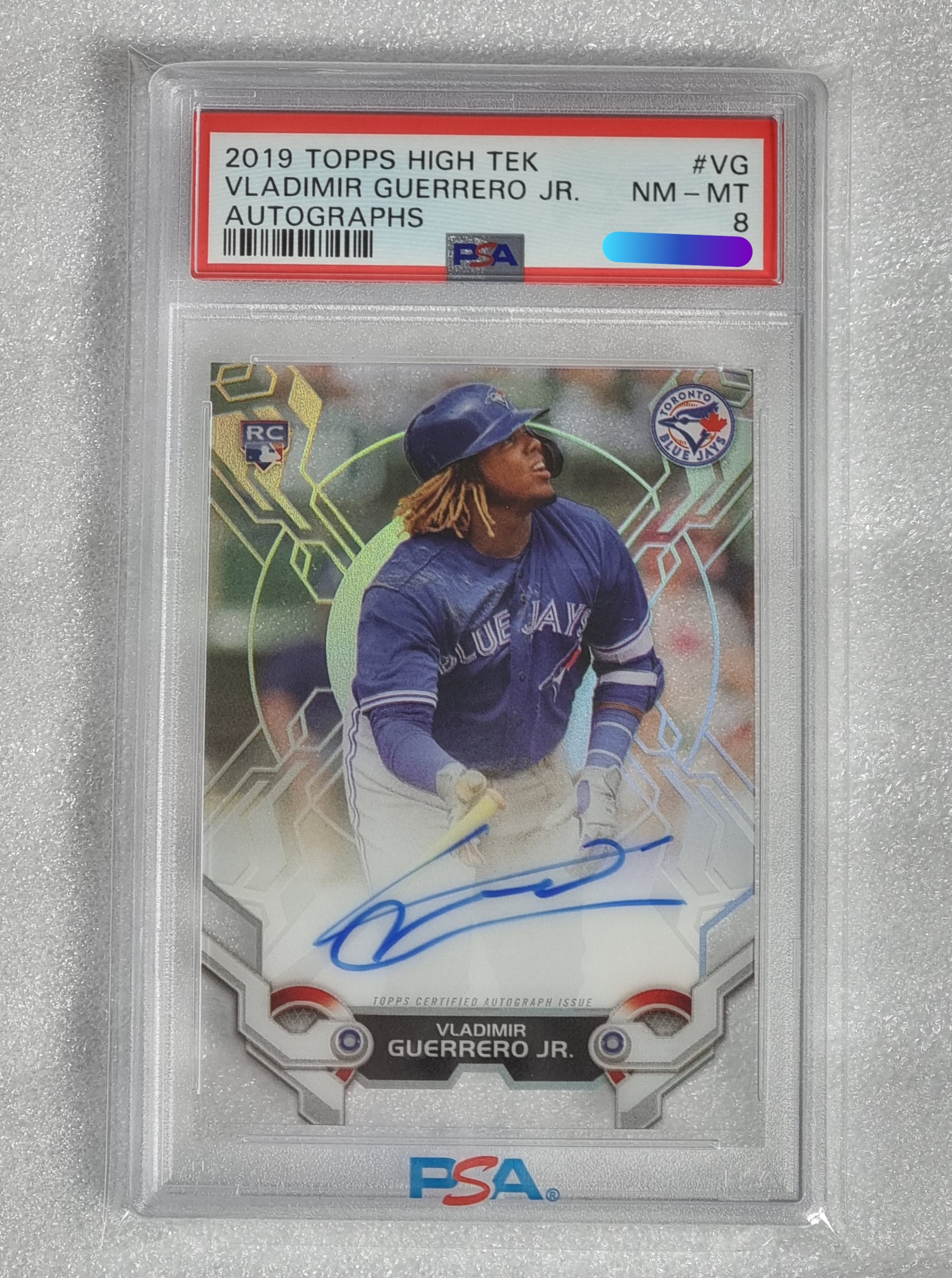 [블라디미르 게레로 주니어 루키 오토 친필사인등급카드 PSA8] 2019 Topps High Tek Vladimir Guerrero Jr Rookie AUTO MLB 야구 카드