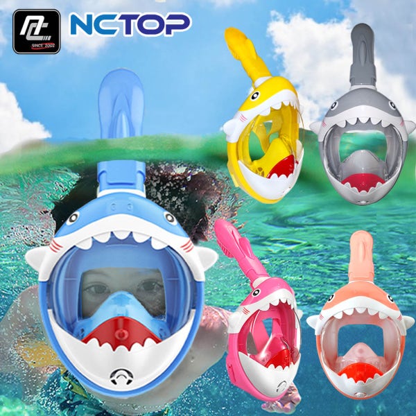 NCTOP 유아 스노쿨링 마스크 키즈 풀페이스 어린이 스노클링 장비 잠수 물안경 세트