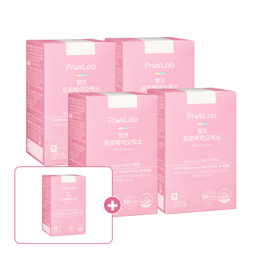 [5개월] 프로스랩 핑크 프로바이오틱스 질&amp;장 건강 유산균 150포, 1개