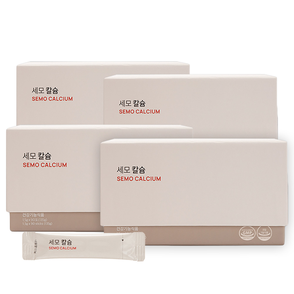 <b>세모</b> 칼슘 1.5g 90포 4곽 (540g)