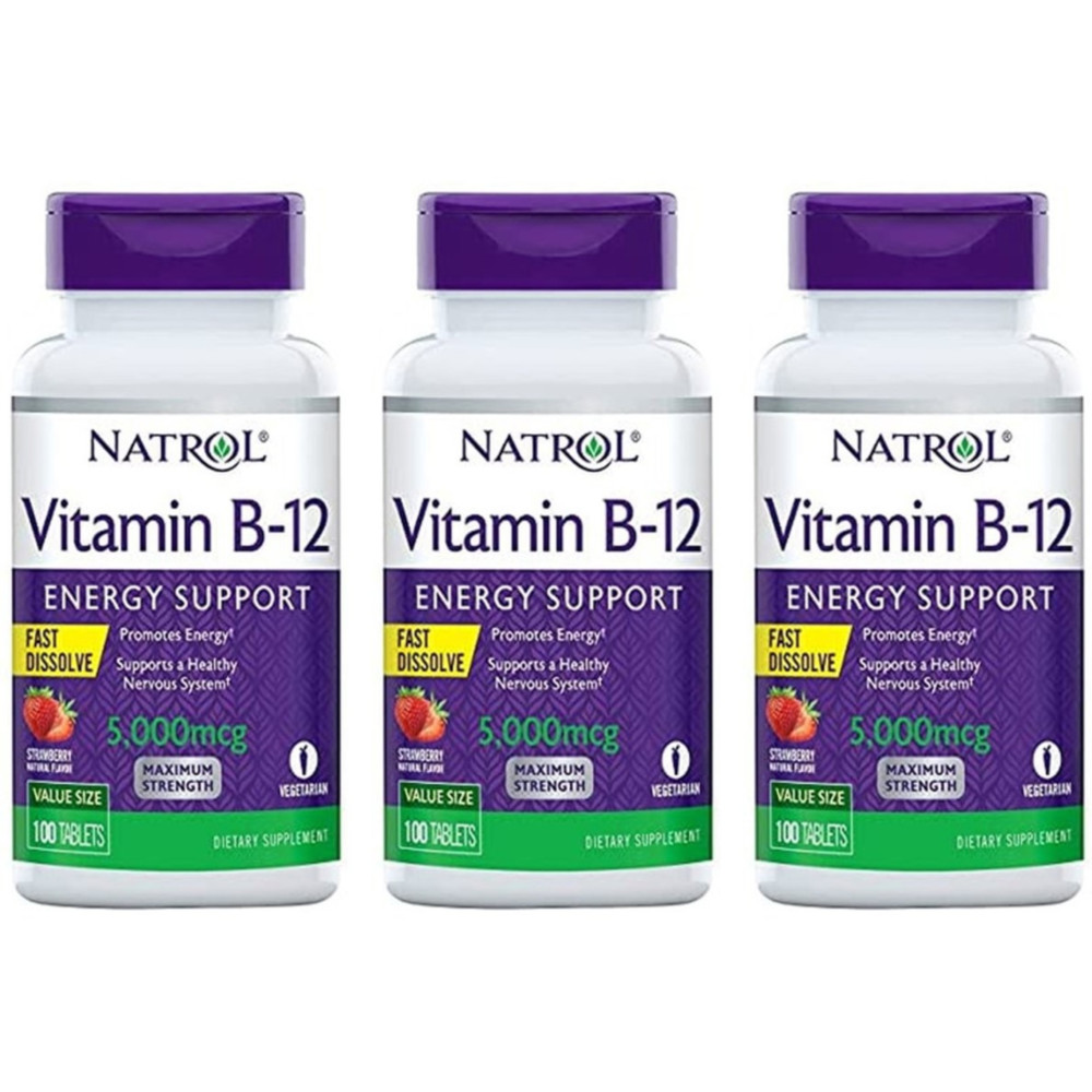 <b>Natrol 비타민 B12</b> 에너지 서포트 100정 3팩
