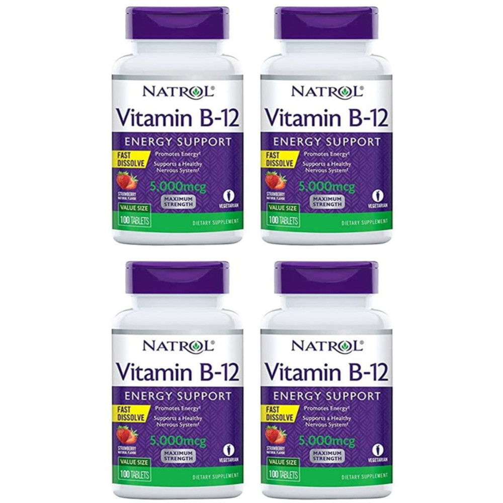 <b>Natrol 비타민 B12</b> 에너지 서포트 100정 4팩