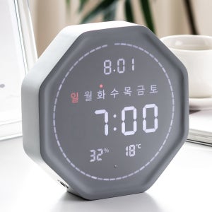 플라이토 인테리어 LED 무소음 탁상시계 벽시계겸용 와이파이 자동시간 설정 테이블시계