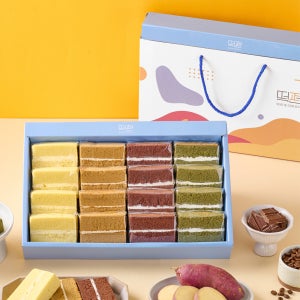 떡편 쌀케이크 4종 16개 고구마(140g)+초코(140g)+쑥(120g)+커피(120g) 선물세트