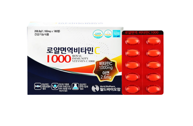 <b>월드</b>바이오팜 로얄면역 비타민C 1000 <b>아연</b> 1,160mg x 180정 6개월분