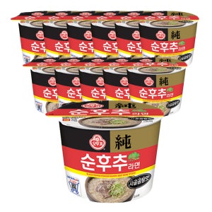 오뚜기 순후추라면 사골곰탕맛 큰컵라면 105g, 12개