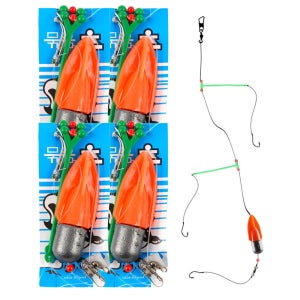 묶음추 낚시 바늘 바다 원투 채비 도다리 감성돔 볼락 로켓트 16호 4개 세트